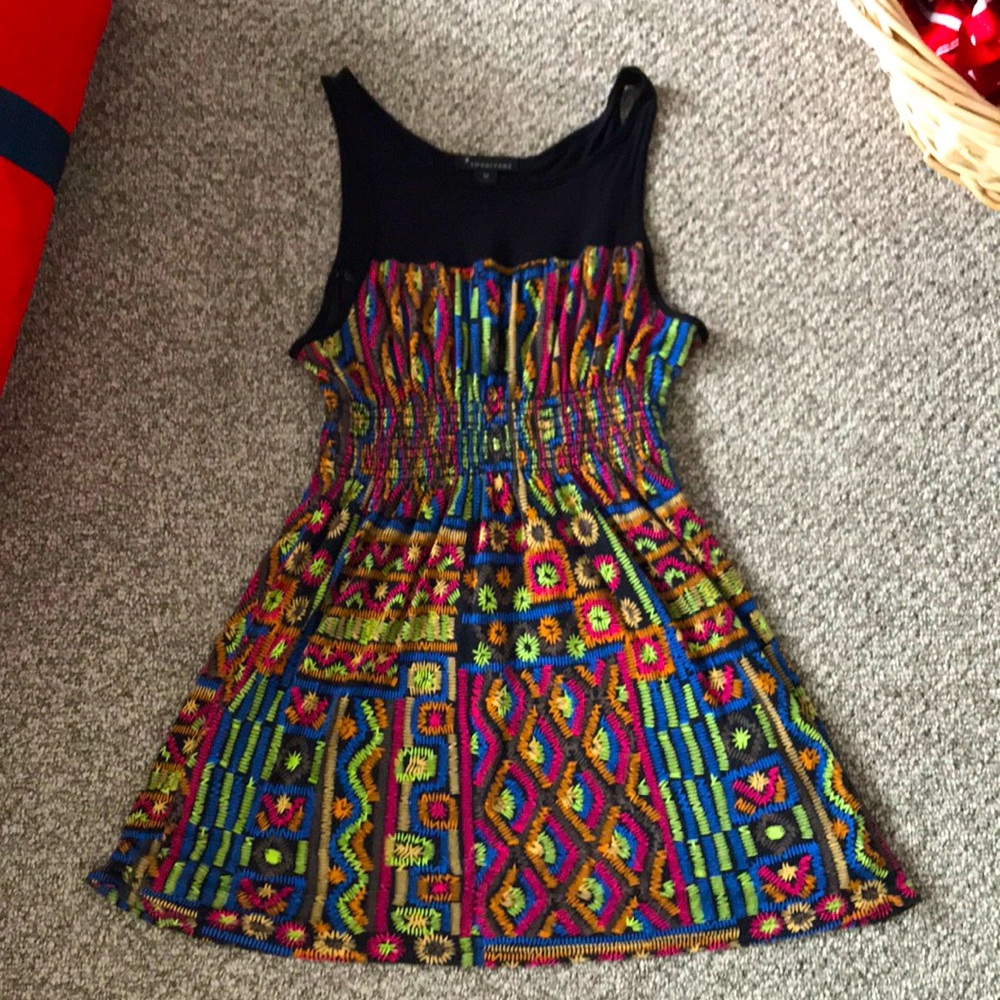 Black colourful summer dress